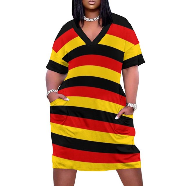 Vestido hueco con bolsillo y bandera alemana para mujer, fiesta de noche de lujo para ropa elegante de verano.