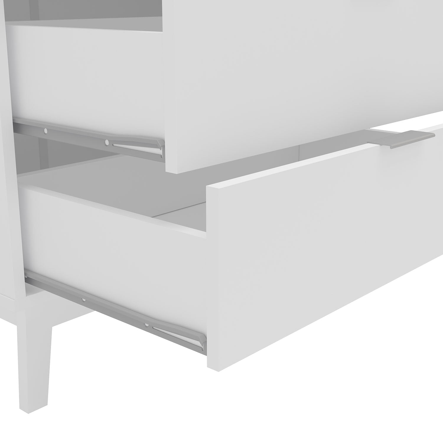 Polifurniture Victoria Modern 5 Drawer Wood Dresser, White