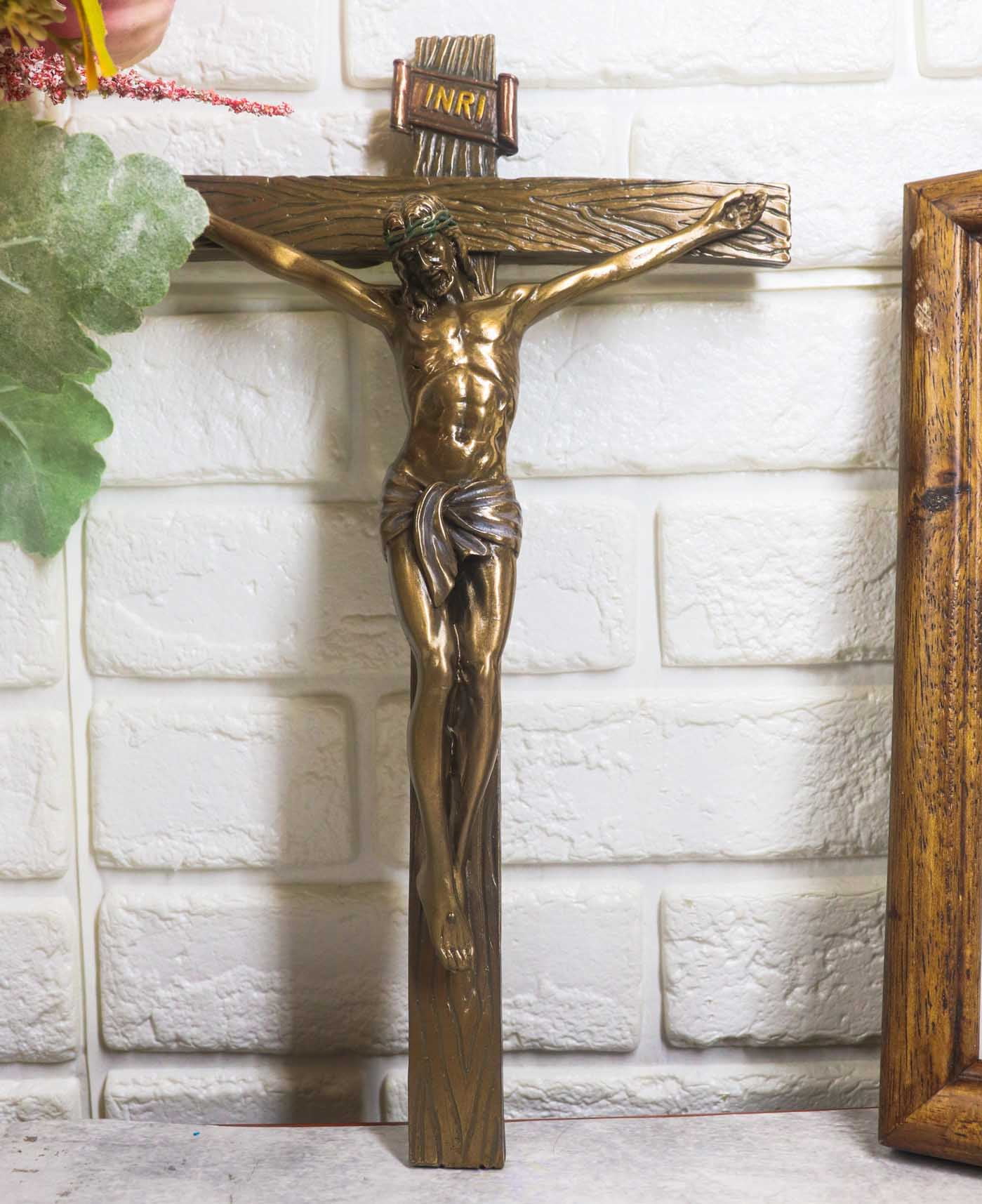 10"H INRI Jesus Christ Crucified On The Cross Wall Hanging Catholic