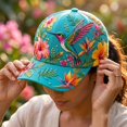 thumbnail image 5 of Hat for Women Garden Morning Baseball Cap, Adjustable Cotton Hummingbird Floral Bird Print Baseball Birds Cap Breathable Lightweight, 5 of 6