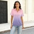 thumbnail image 4 of Womens Polo Shirts Casual Short Sleeve Lapel Collar Womens Polo Golf Shirts V Neck Breathable Work Blouses, 4 of 4