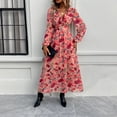 thumbnail image 3 of New Spring/Summer Women's Resort Casual Color Block Print V-Neck Dress, 3 of 5