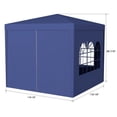 thumbnail image 5 of Pop-up Gazebo Instant Portable Canopy Tent 10x10, with 4 Sidewalls, Windows, Wheeled Bag, for Patio Outdoor Wedding Parties and Events (Blue), 5 of 6