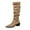 Khaki, variant on SKIYLEVZ Knee-High Boots for Women High Riding Boots Tall Heels Buckle Straps Solid Color High Slip-On Boots Knee-High Shoes Casual Fashion Boots