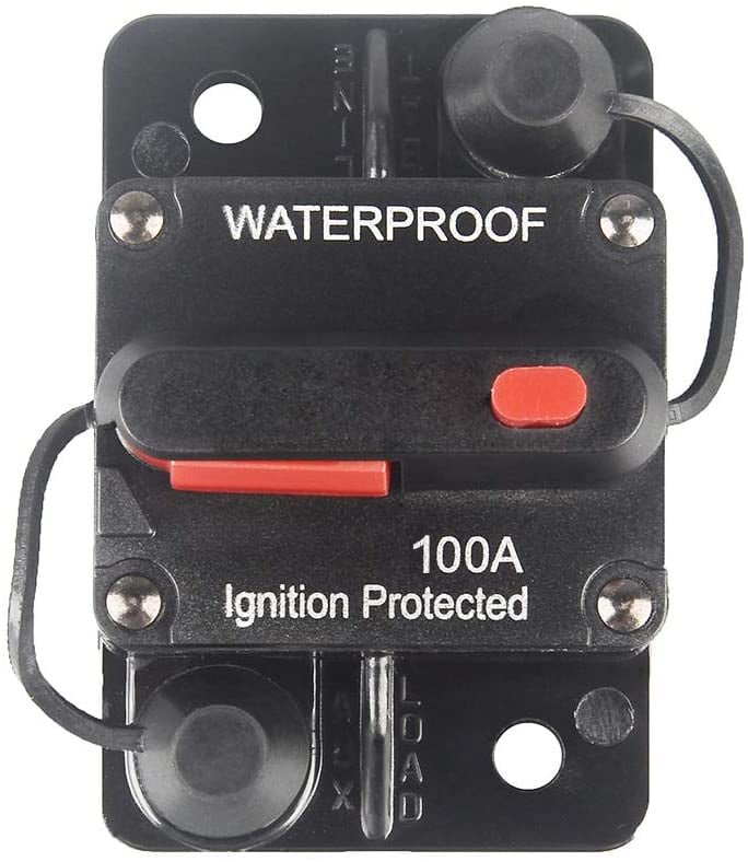 12-48V DC Circuit Breaker 50-300A Inline Fuse Inverter with Switch Manual Reset Waterproof for Car Boat 