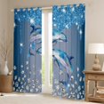 thumbnail image 2 of Erosebridal 3D Dolphin Curtains and Drapes (38x45), Glitter Diamond 30%-50% Blackout Curtains for Bedroom, Ocean Animal Curtains for Living Room, Window Curtains Room Decoration, 2 of 6