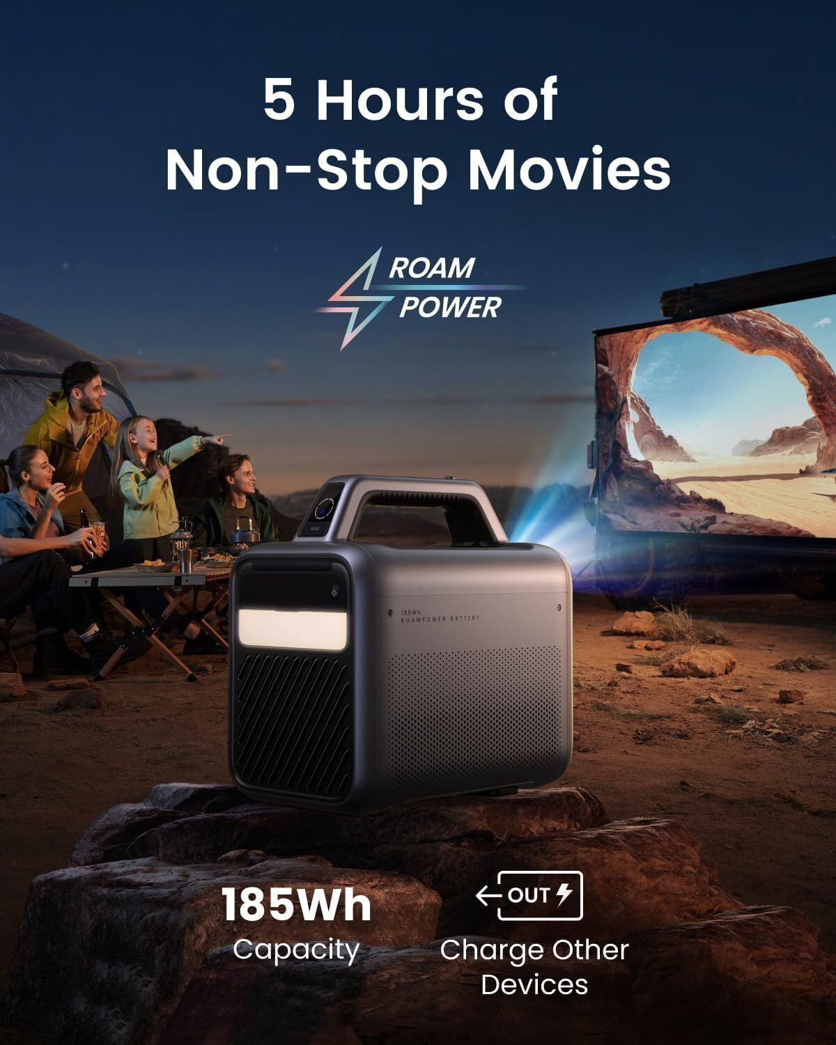 Nebula Mars 3 Bluetooth 1080p 4K DLP Mini Projector, Black, with Remote