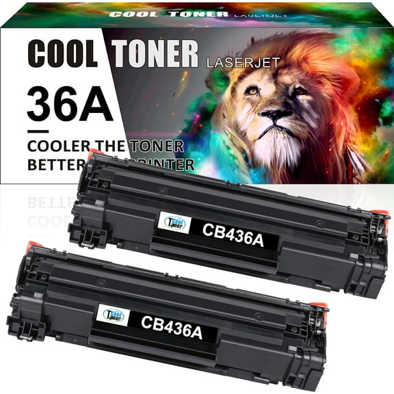 Cool Toner Compatible Toner Replacement for HP 36A CB436A for LaserJet P1505N P1005 P1102WHP M1522n MFP M1522NF MFP M1120 M1217NFW M1212NF Printer Ink Black, 2-Pack