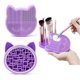 thumbnail image 4 of Alfombrilla de limpieza para brochas de maquillaje con diseño 2 en 1, con soporte para secar brochas, almohadilla limpiadora de brochas de silicona con forma de gato y brocha cosmética, 4 of 5