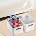thumbnail image 6 of 4 Pack Plastic Storage Bins with Lid, White Stackable Storage Basket Organizer Box, Sturdy Containers Organizing Lidded Bins for Shelves, Cabinet, Desk, Pantry, Bedroom, Book, Toys, 6 of 8