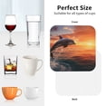 thumbnail image 6 of Yiaed Sunset Dancing Dolphin B Print Leather Coasters for Drinks - Cup Coasters Coffee Table Kitchen Table Bar, Home & Office Gifts Handmade Drink Coasters-Square, 6 of 6