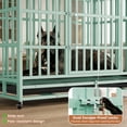 thumbnail image 5 of TIME RAY 48 Inch Heavy Duty Dog Crate for XL Large Dog,Indestructible High Anxiety Dog Cage for Indoor and Outdoor with Wheels and Removable Tray, Green, 5 of 8