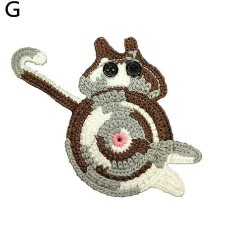 

Coasters For Drinks Holder Cat Butt Cup Mat Pad Cushion Knitted Gift B4Q3