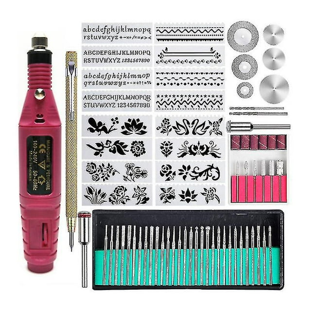 Ensemble de 70 Mini Meuleuses Électriques Outils d'Art d'Ongles Meuleuse Diy 12v Perceuse à Micro Vitesse