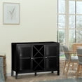 thumbnail image 2 of HOMCOM Sideboard Buffet Cabinet W/ X-Shaped Wine Rack for Living Room Black, 2 of 10