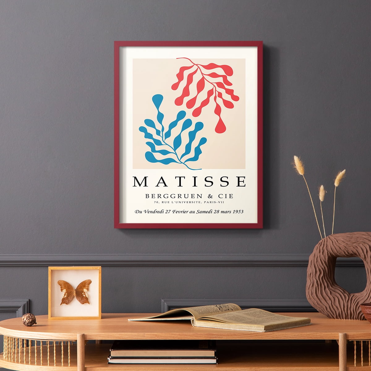 Matisse CCCXXVI in Red Solid Wood 16 x 20 Framed Print