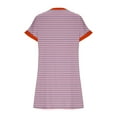thumbnail image 6 of Kaemgyyd Dress for Women Casual Loose Crew Neck T Shirt Dress Soft Stripe Printing Short Sleeve Mini Tunic Dresses with Pockets, 6 of 6