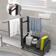 thumbnail image 3 of Organizador de fregadero, escurridor de paños de cocina para uso en pared y encimera para cocina o baño, diseño de fondo hueco, escurridor extraíble, soporte de esponja de acero inoxidable, diseño, 3 of 5