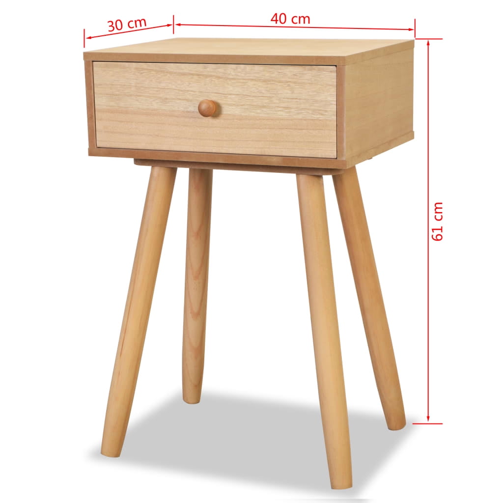 Kepooman Mid-century End Tables with Storage Drawer for Living Room Office, Set of 2, Brown Kepooman Mid-century End Tables with Storage Drawer for Living Room Office, Set of 2, Brown