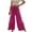 Hot Pink, variant on Women's Linen Pants Pleated Wide Leg Tie Front Elastic Waist Casual Loose Fit Comfy Trousers (L, Pink)