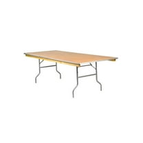 8 Foot Rectangle Plywood Folding Table - 96" x 48" by Chivari