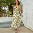 thumbnail image 3 of Teacher Pencils Womens Night Club Maxi Dress V Neck Sleeveless Bohemia Long Dresses, 3 of 9
