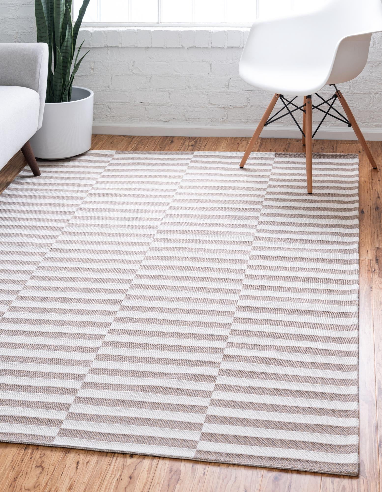 Rugs.com Georgia Collection Rug – 8' x 11' Taupe Flatweave Rug Perfect ...