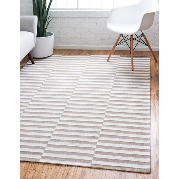 Rugs.com Georgia Collection Rug – 2' x 3' Taupe Flatweave Rug Perfect For Living Rooms, Large Dining Rooms, Open Floorplans