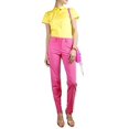 thumbnail image 1 of PINK TARTAN Button CANARY Short Sleeve YELLOW Cannes SHIRT Top 100% COTTON $235, 1 of 1