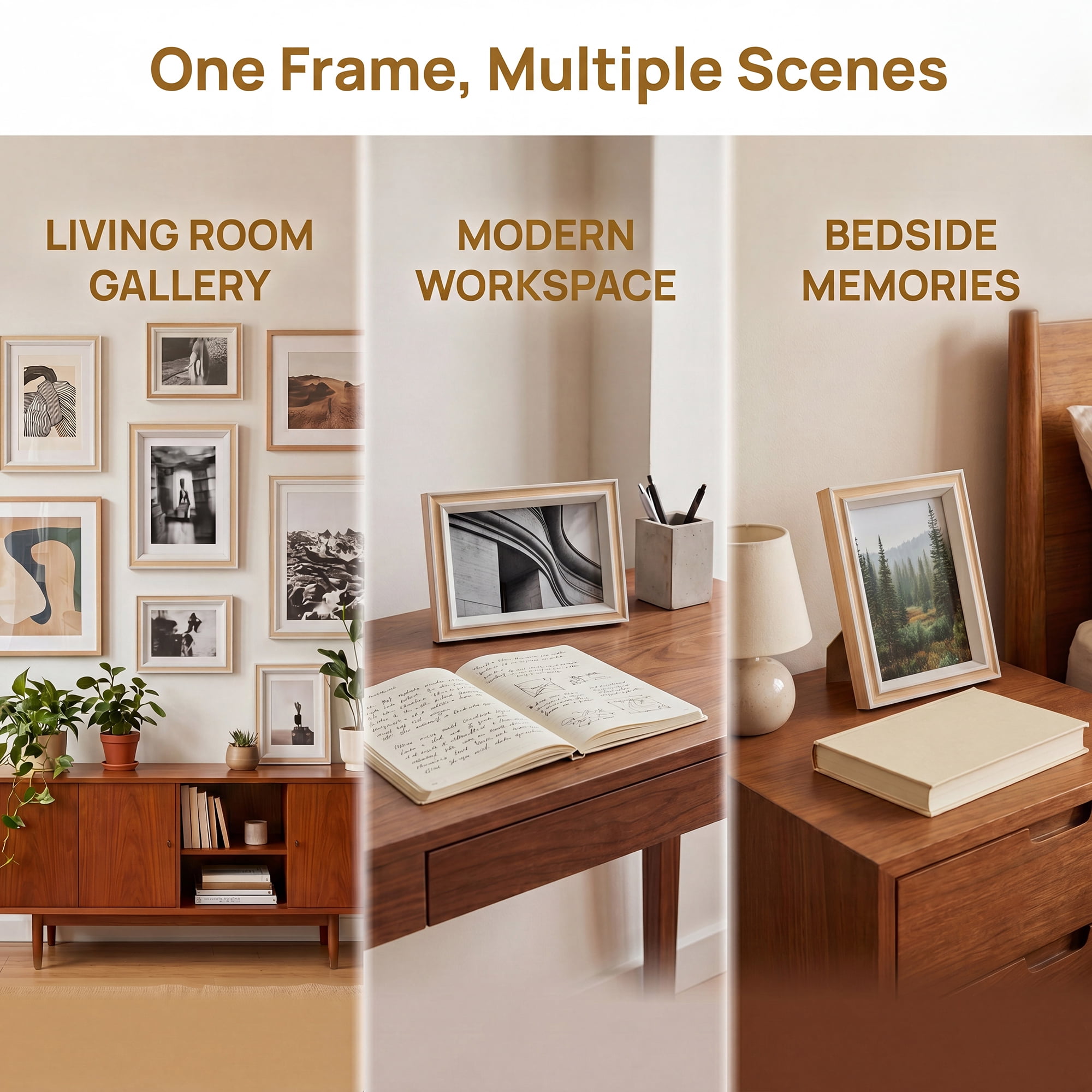 Unique Bargains Classic MDF Wood Picture Frame for Wall Mounting Wood 4" x 6"
