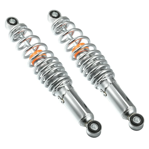 1 Pair Motorcycle Rear Suspension Shock Durable 290mm for 50cc 70cc 90cc 125c Chrome Silver Tone