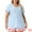 Light Blue, variant on DARING DIVA Women's Plus V Neck Hollow Flare Short Sleeve Top 3X Light Purple
