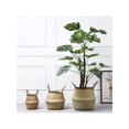 thumbnail image 3 of Foldable Seagrass Belly Basket Pot Flower Plant Storage Pot Wickerwork Hamper Tool, 3 of 6