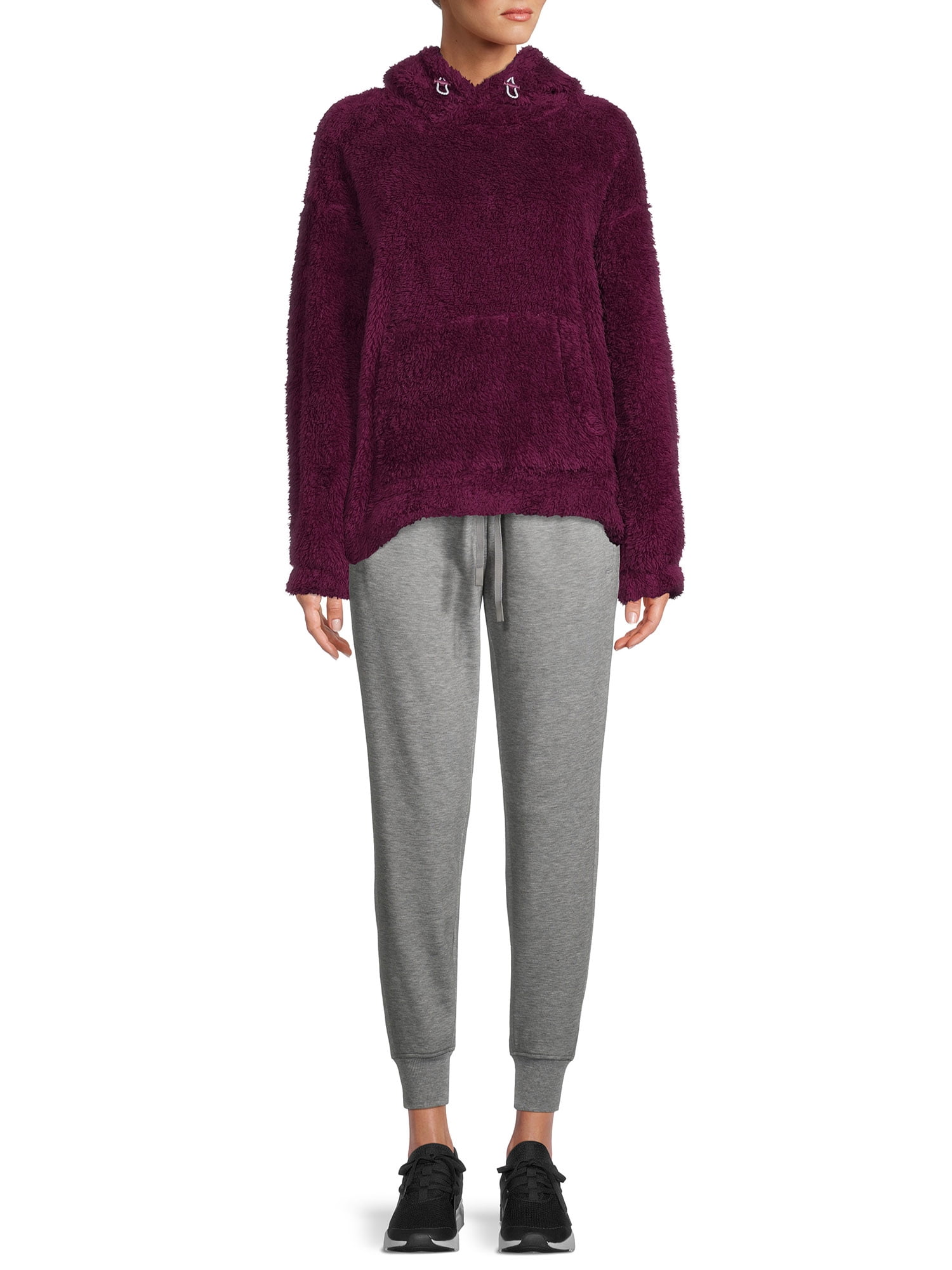 Athletic Works Women's Faux Sherpa Pullover Hoodie