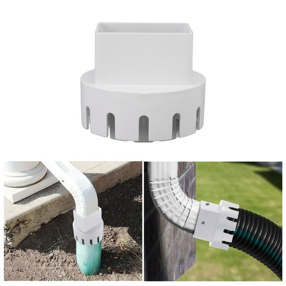 Downspout Adapter, Plastic Downspout Adapter, Universal Downspout to Drain Pipe Tile Adapter, Connects Rainwater Sink to Drainage Pipe Sealing for Rainwater