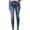 Blue, variant on Women's Skinny Ripped Washed Jeans, Slim Fit Denim Pants with Distressed Details & Ankle-Length Casual Design,Light Blue L