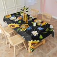 thumbnail image 3 of Black Sunflower White Daisy Pattern Rectangle Tablecloth 60"x120",Waterproof Polyester Rectangle Table Cloth, Wipeable Spillproof Polyester Tablecloth for Dining, Camping, Indoor and Outdoor, 3 of 6