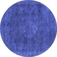 thumbnail image 1 of Ahgly Company Machine Washable Indoor Round Oriental Blue Industrial Area Rugs, 6' Round, 1 of 4