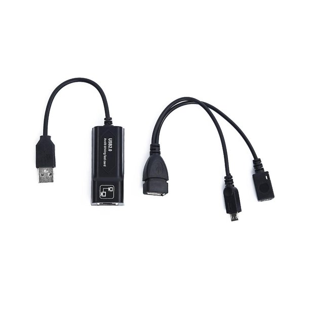 Adaptador USB 2.0 a RJ45 con cable adaptador USB 2.0 Mirco OTG Adaptador Ethernet LAN para 3 o Stick GEN 2