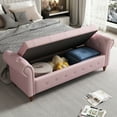 thumbnail image 2 of Miniyam Tufted Velvet Classic Bedroom/Hallway Seating Storage Bench with Storage, Pink, 2 of 8