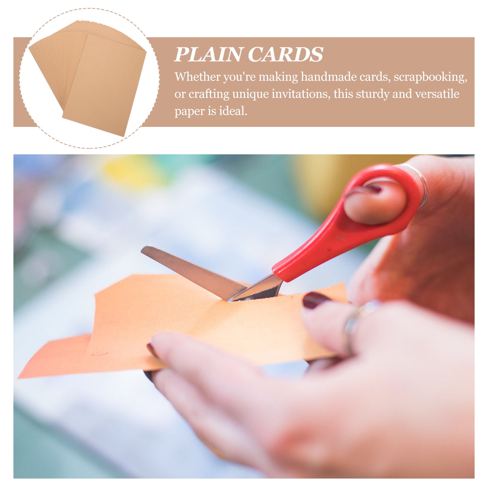 FOMIYES Heavyweight Kraft Paper Cardstock Blank Note Cards Ideal for Drawing Painting and Crafts