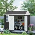 thumbnail image 3 of Canddidliike 8' x 6' Metal Garden Storage Shed, Extra Large Outdoor Tool Storage House w/ Doors, Window and Air Vents, Dark Gray, 3 of 11
