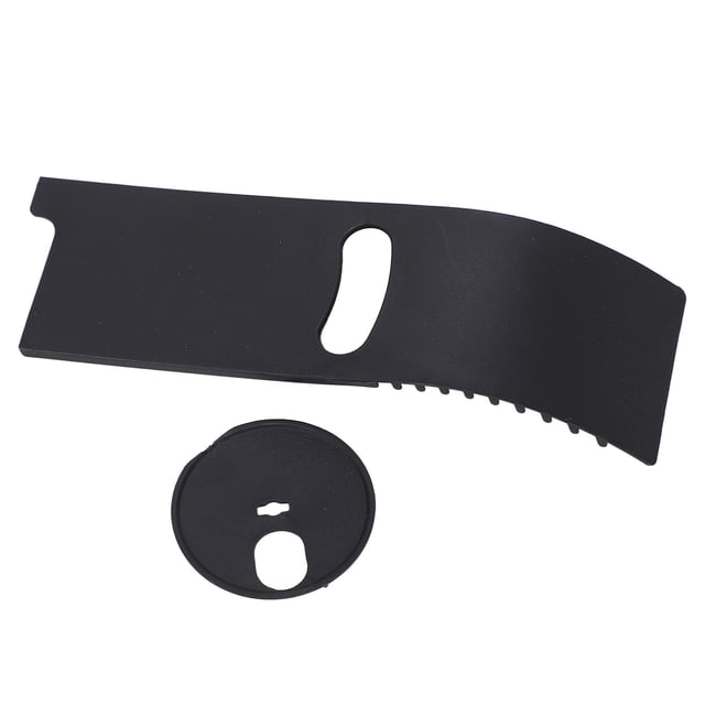 cubierta deslizante de palanca de cambios, deslizador de cambio 2420a043 deslizador de cambio de marchas de primera línea reemplazo para Mitsubishi Montero 2008-2015, placa alargada de plástico negro con ranura central y borde dentado, incluye disco circular con abertura, repuesto de panel de cambio fácil de instalar.