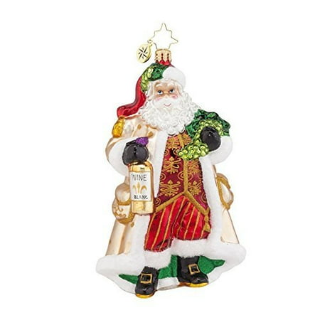 Christopher Radko Off the Vine Blanc Santa Glass Christmas Ornament - 6