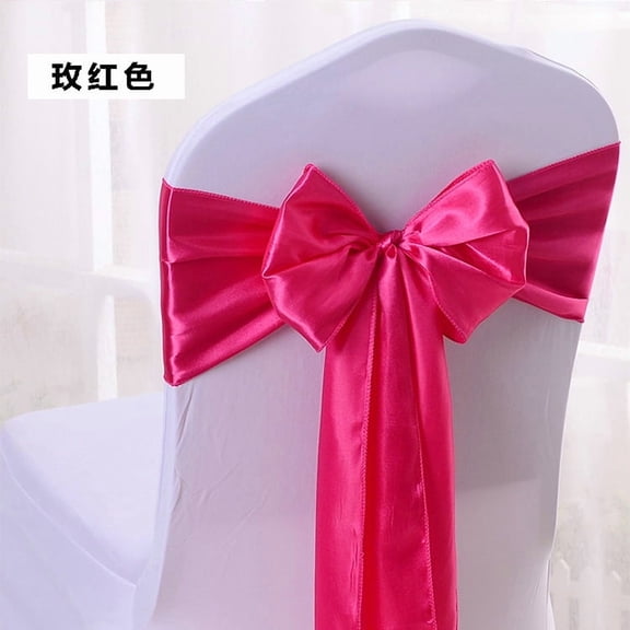 suxuMhao Chair Sashes, Rose red Chair Ribbons, Elegant Chair Bows for Wedding, Premium Satin Decor Strap, 6.7×108 Inch, 4 Pcs Stylish Chair Decor for Party, Banquet & Special Event Arrangement