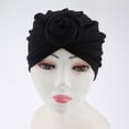 thumbnail image 2 of Tachiuwa 2 Pcs Turban Extensible Noué pour Femmes Bonnet Indien Noir, 2 of 8