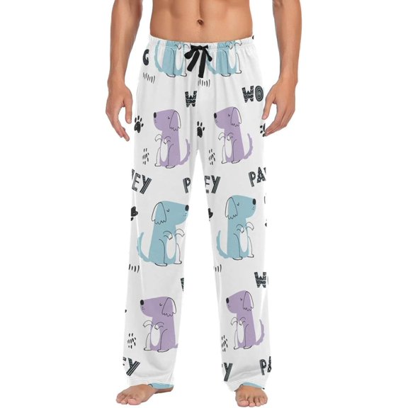 GZHJMY Dog Pajama Pants for Men, Lounge Pants Lightweight Men Pajama Bottoms with Drawstring Pockets, Christmas New Year Birthday Gifts, Small
