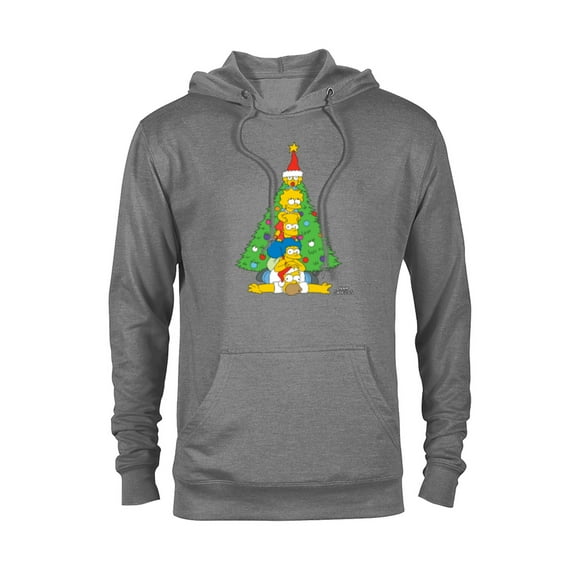 The Simpsons Family Christmas Tree Holiday - Pullover Hoodie for Adults – Customized-Graphite Heather