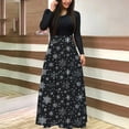 thumbnail image 2 of Robe Maxi à Imprimé de Noël pour Femmes, Manches Longues, Longue Robe Maxi, Robe Décontractée pour Dames, 2 of 2
