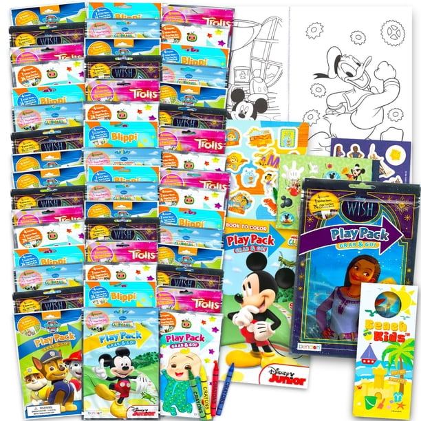 Paquetes de actividades para colorear para niños Disney, 48 unidades, recuerdos para fiesta